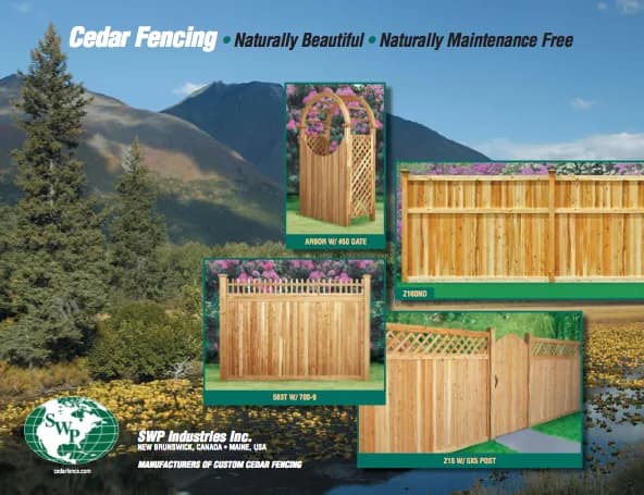 SWP Custom Cedar Wood Fencing catalog cover