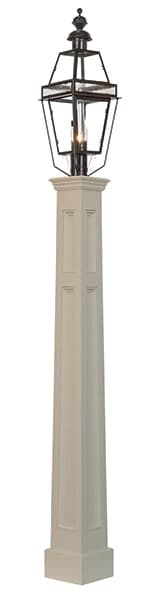 Clay-finish cedar lamp post