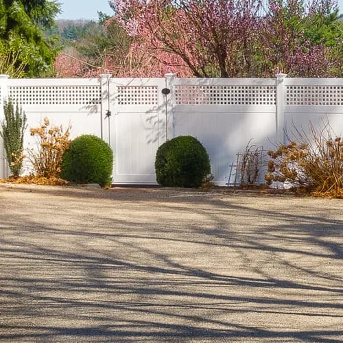 Vinyl lattice fence — Southington Rustic Fence Company project