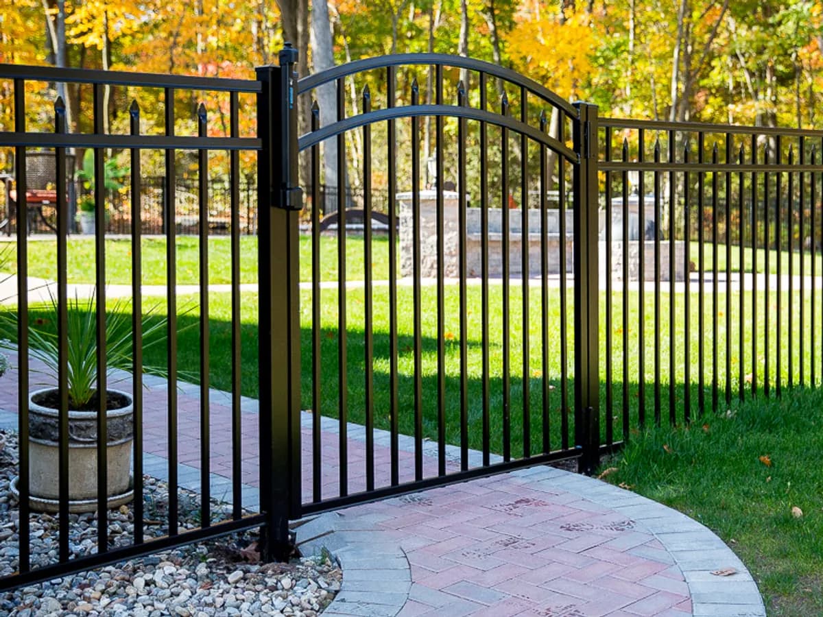 Ornamental aluminum residential fence — Southington Rustic Fence Company project