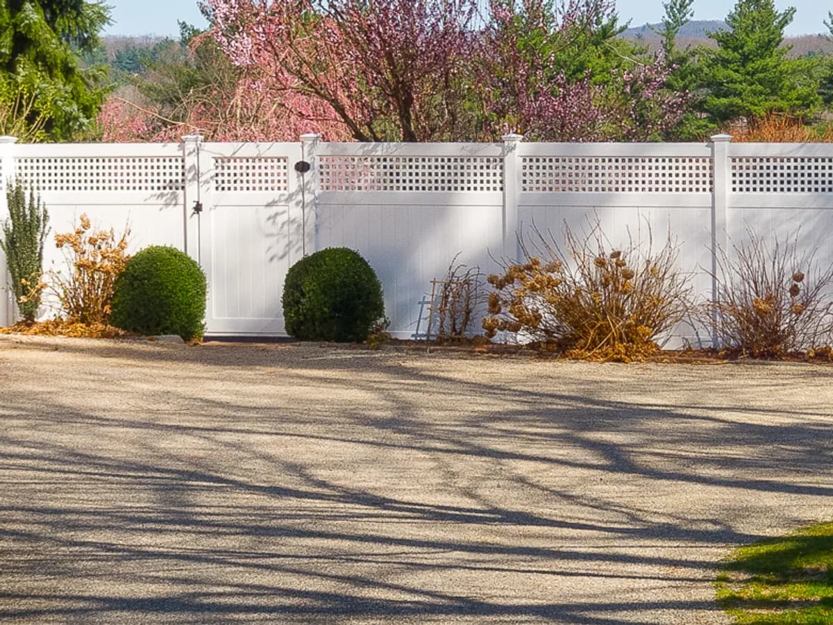 Vinyl lattice fence — Southington Rustic Fence Company project